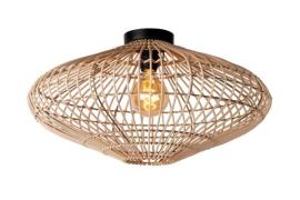 Lucide Magali - plafondverlichting - Ø 56 x 31 cm - rotan - lichtbruin