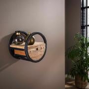 Vico circular - wandschap met lade -Ø 30 x 25 cm - hardhout