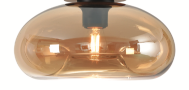 Artdelight Paradise - glazen lampenkap - Ø 28 x 14 cm - amber