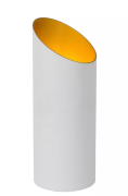Lucide Quirijn - tafellamp - Ø 9,6 x 25 cm - wit en messing