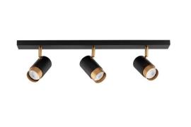 Nova Luce Pogno - opbouwspot 3L - 60 x 6 x 12,5 cm - zandzwart en goud