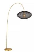 Lucide Corina - staanlamp - 131 x 55 x 192 cm - zwart en messing