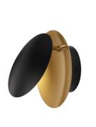 Nova Luce Shell - wandlamp - Ø20 x 11 cm - 7W LED incl. - zwart & goud