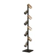 Vico Cylinder Mixed Glass - vloerlamp - 175 cm - zwart