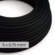 Creative Cables - 5x0,75mm² DALI textielsnoer - per 100 cm - zwart