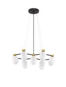 Nova Luce Ovalino - hanglamp - 73 x 143 x 64 cm - satijn goud, mat zwa...
