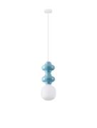 Nova Luce Clio - hanglamp - Ø 18 x 215 cm - blauw, wit en opaalglas