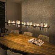 Vico Cylinder Mixed Glass - hanglamp - 190 x 20 x 150 cm - zwart