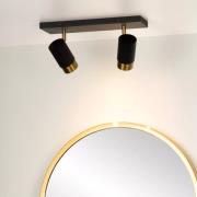 Lucide Floris - opbouwspot - 35 x 10,9 x 12,5 cm - zwart en messing